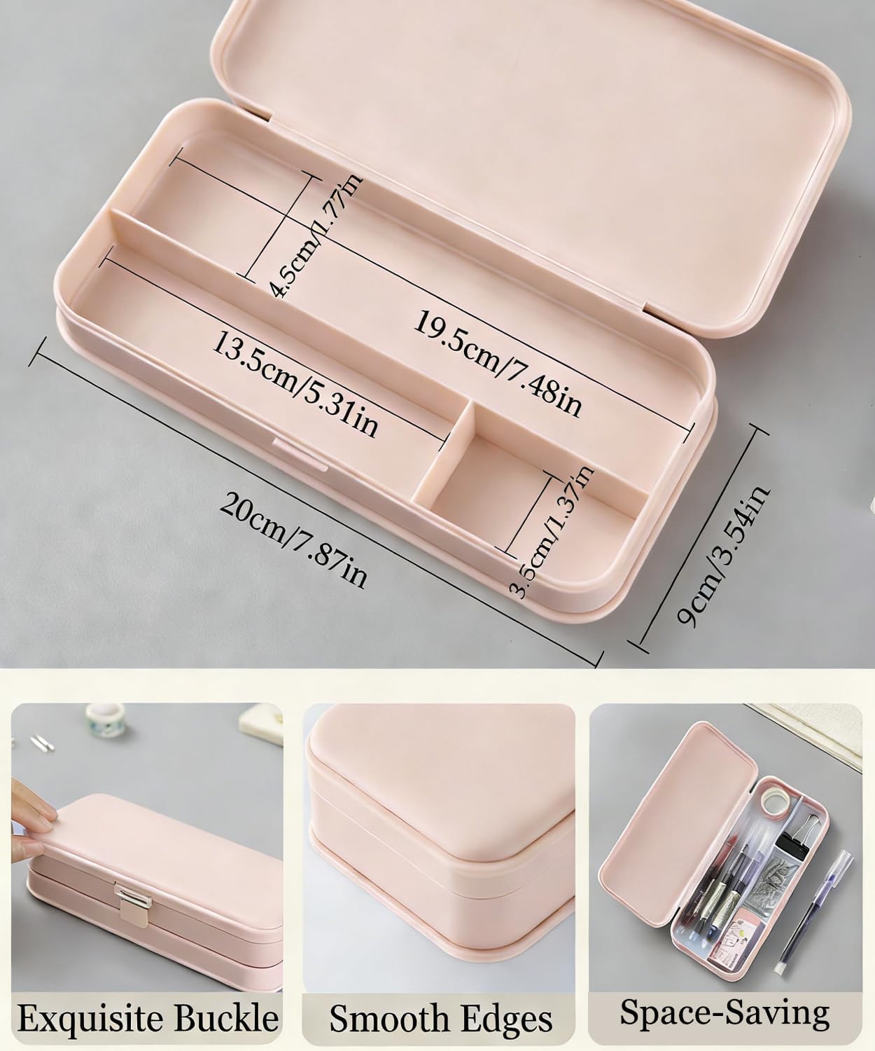 YUCHIYA DIY Mosaic Pencil Case Craft Kit - Handmade Creative Set, Pencil Box Customizable Decoration, Complete Accessories Educational Hands-On Gift (Pink)