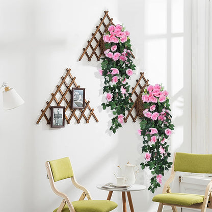 RECUTMS Fake Hanging Flowers, 2 PCS Pink Rose Artificial Flower Vines, 3.3Ft Blush Pink Roses for Wall Decor, Wedding, Home, Bridal Shower, Valentines, Easter, Friendship Day Party Decoration (Pink)