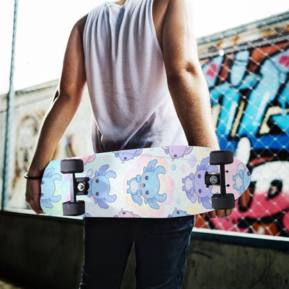 skateboard with grip tape Grippy grip tape for pro scooters Cute Pink Pastel Axolotl Seamless