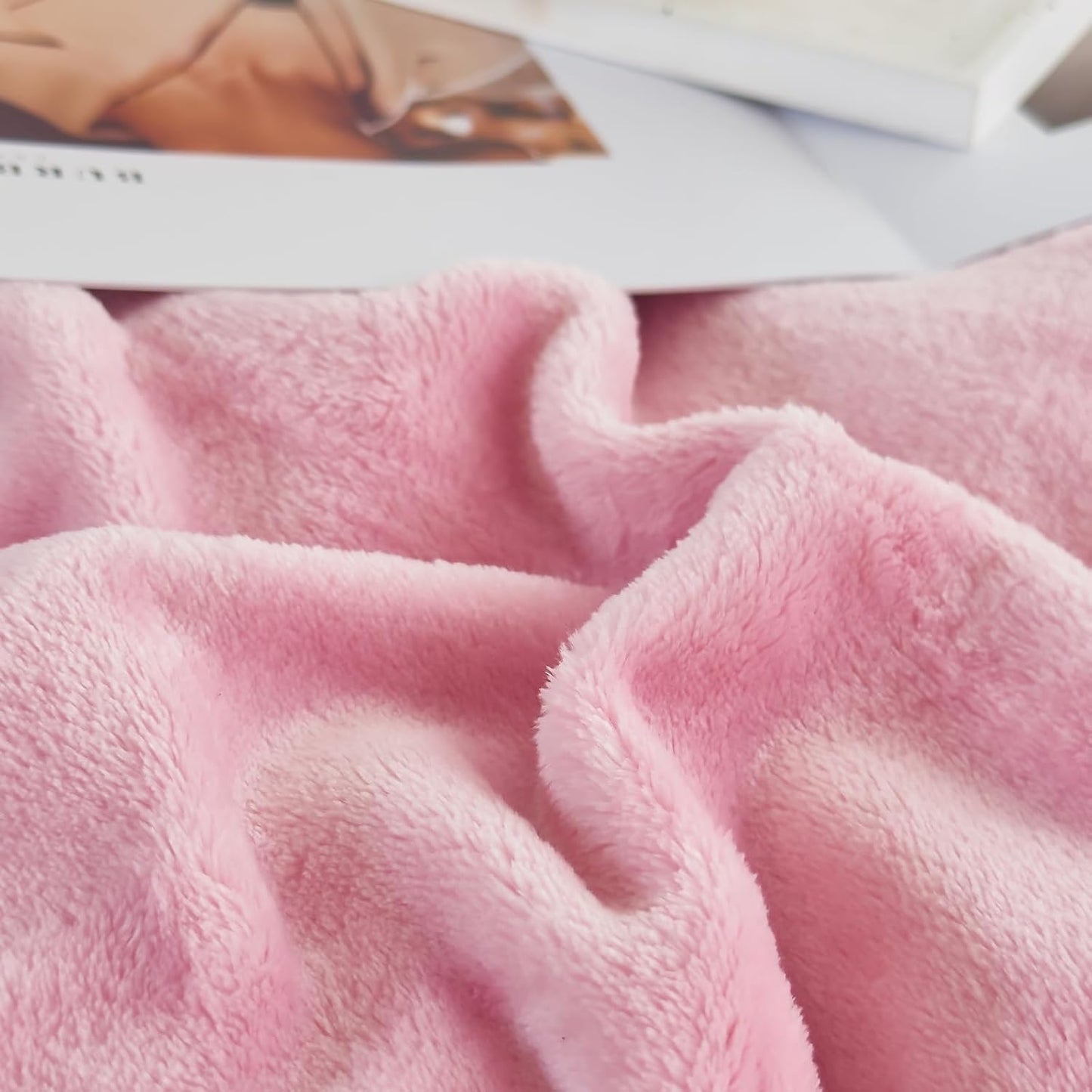 Ultra Soft Fleece Throw Blanket, Silky Flannel Fuzzy Blanket for All Season, Cozy Lightweight Blanket for Couch, Bed, Sofa, 50" x 60", Pink, Throw