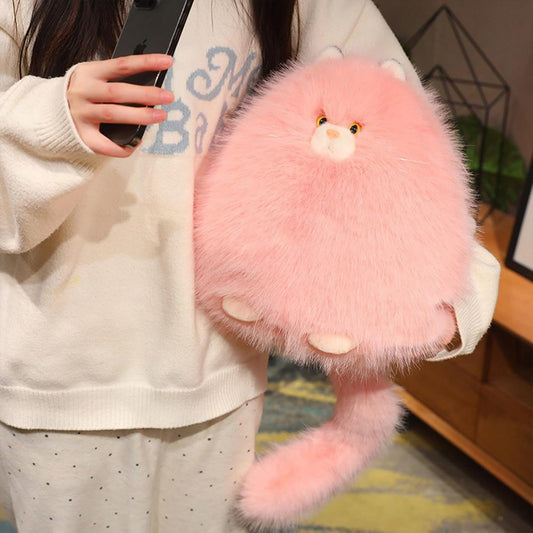 PEACH CAT Fat Cat Stuffed Animal 11.8" Big Kitten Plushies Cute Plush Toys Birthday Gifts for Kids Pink