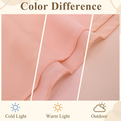 FOTSHARER Peach Chiffon Fabric Curtains 29x120 Inches 2 Panels Light Peach Wedding Arch Draping Fabric for Bridal Wedding Chiffon Curtain Drapes for Backdrop Tulle Wedding Curtains for Church Party