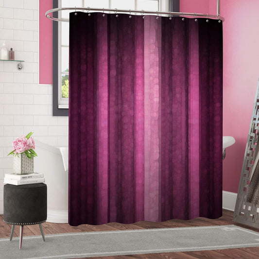 Gibelle Pink Striped Shower Curtain, Hot Pink Neon Pink Cute Shower Curtain Set with 12 Hooks, Abstract Mosaic Glass Texture and Dark Stripe Art Waterproof Fabric Bathroom Decor, 72" W x 72" L