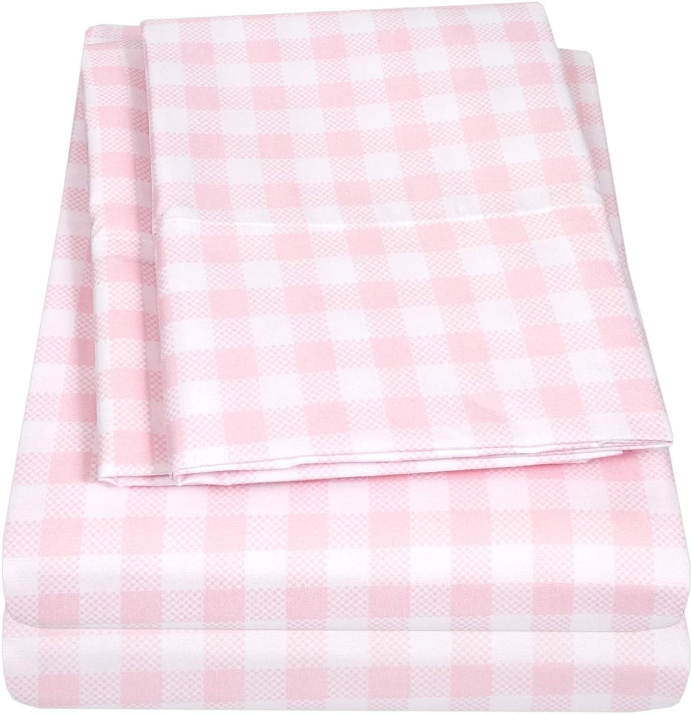 1500 Supreme Kids Bed Sheet Collection - Fun Colorful and Comfortable Boys and Girls Toddler Sheet Sets - Deep Pocket Wrinkle Free Soft and Cozy Bedding - Full, Pink Gingham