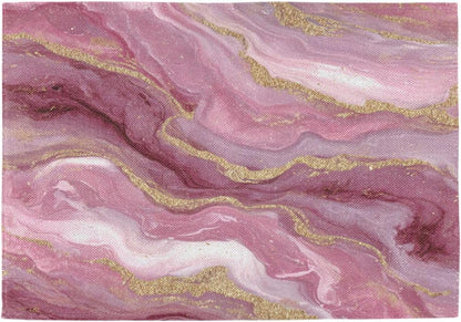 ALAZA Pink Gilded Marble Pattern 1 PC Placemats Rectangle Table Mat for Dining Table Restaurant Kitchen Home Decor, 12" x 18"
