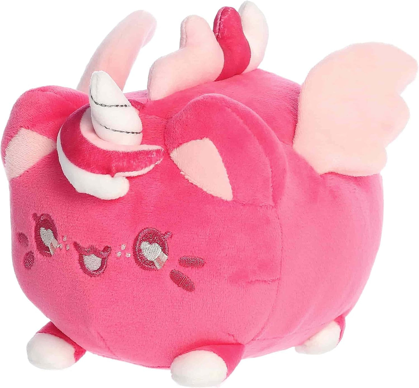 Aurora Enchanting Tasty Peach Sweetheart Pegasus Meowchi Stuffed Animal - Fun Seasonal Plush For Kids and Adult Collectors - Perfect for Decorating Rooms and Valentine's Day - Pink 8.5 Inches
