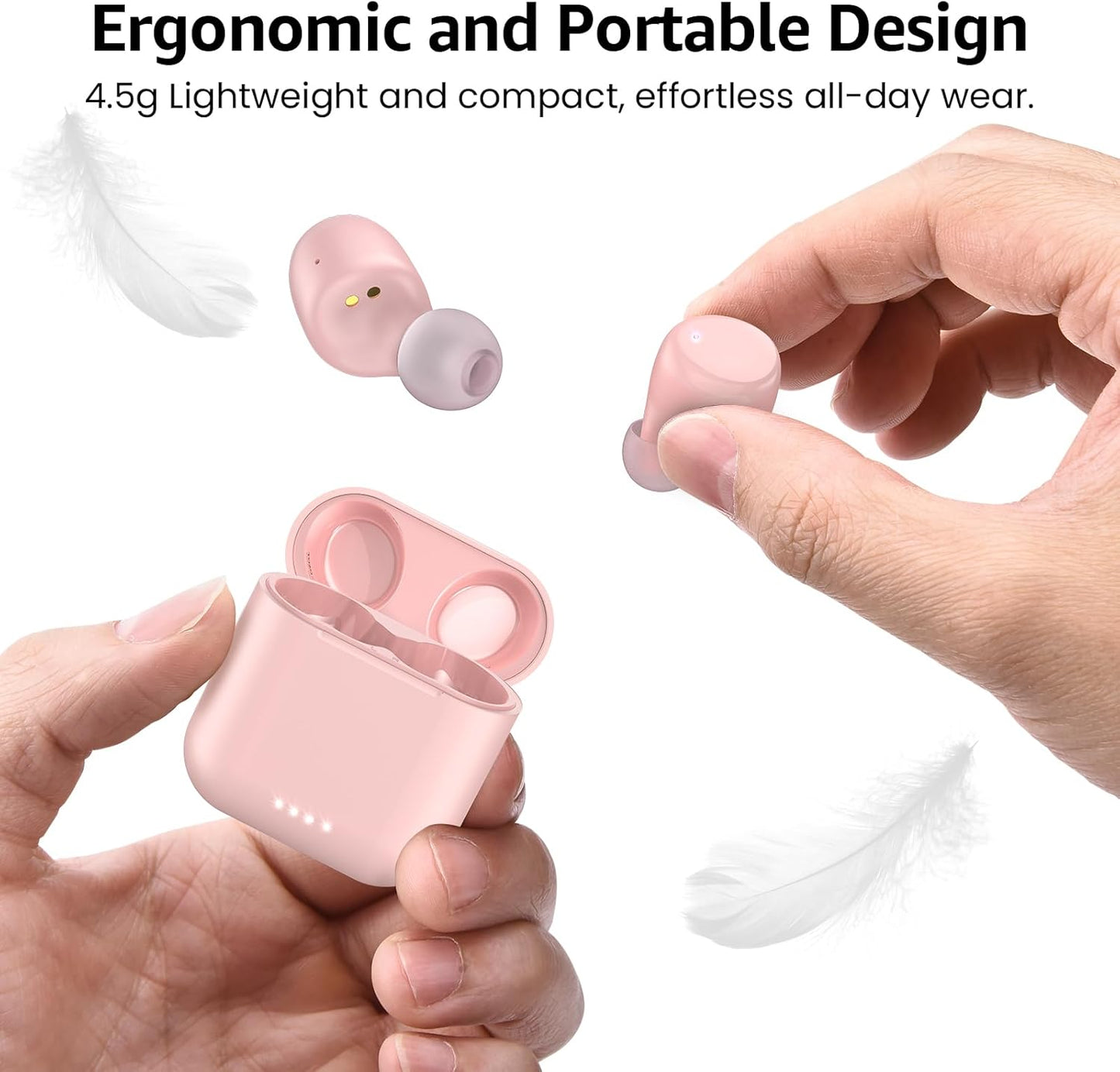 TOZO T6 Wireless Earbuds, Bluetooth 5.3 Ear Buds, Stereo Sound in Ear Headphones, 50 Hours Playtime, Wireless Charging Case, APP Customizable EQs, IPX8 Waterproof Earphones