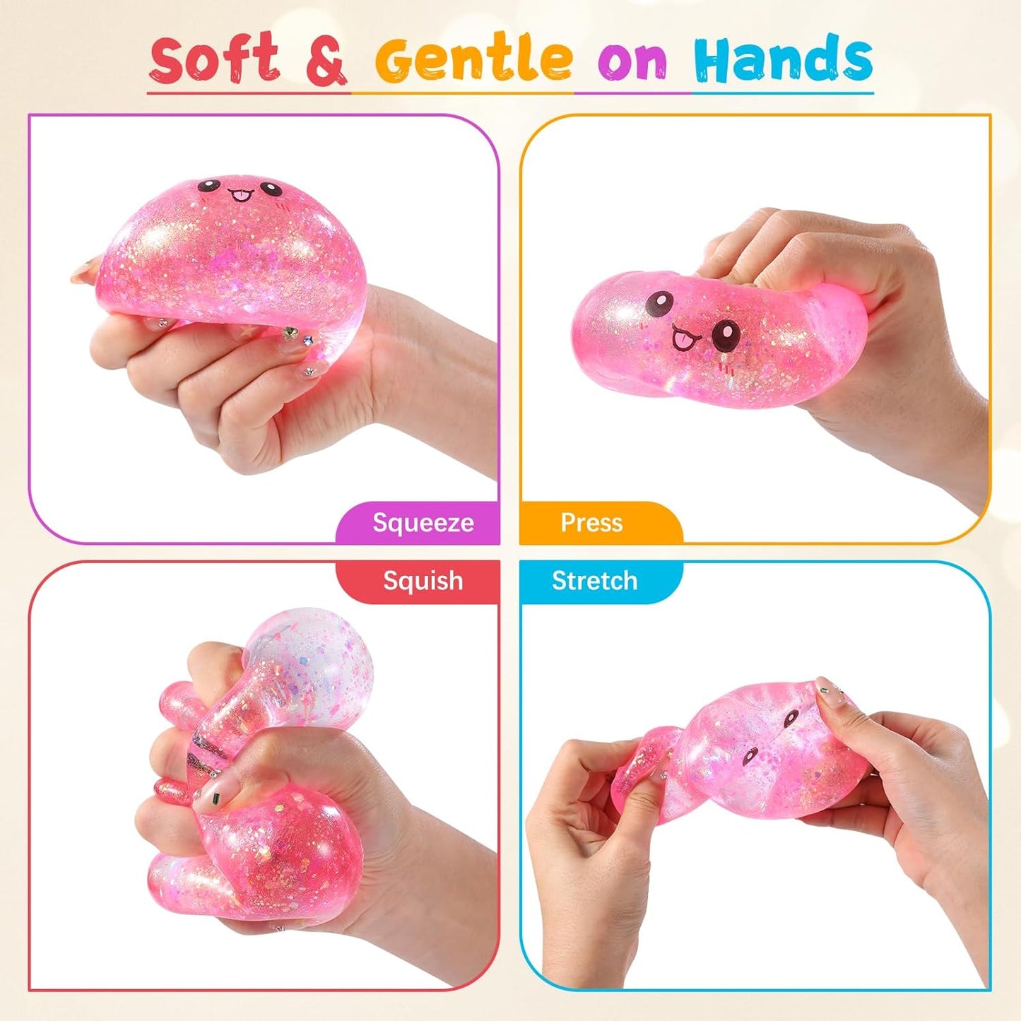 Sugar Dumpling Squishy,Viral Bao Bun Squishy Dumling Mystery Box,Stress Relief Fidget Squeeze Toy for Holiday & Birthday Gifts (Pink)