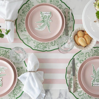 Striped Table Runner - Pink Paper Table Runner for Patries or Weddings - American Made