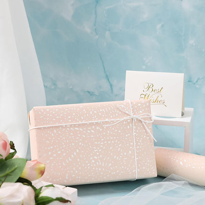 WRAPAHOLIC Pink Wrapping Paper Roll - Mini Roll - 17 Inch x 16.5 Feet - Pink with Silver Design Perfect for Birthday, Holiday, Wedding, Baby Shower