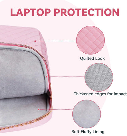 14 Inch Laptop Bag Case for Women Men Compatible with HP Chromebook OmniBook Envy/14 MacBook Pro M5/Dell Pro Inspiron XPS/Lenovo Yoga, Messenger Carrying Briefcase Computer Bag Case, Pink