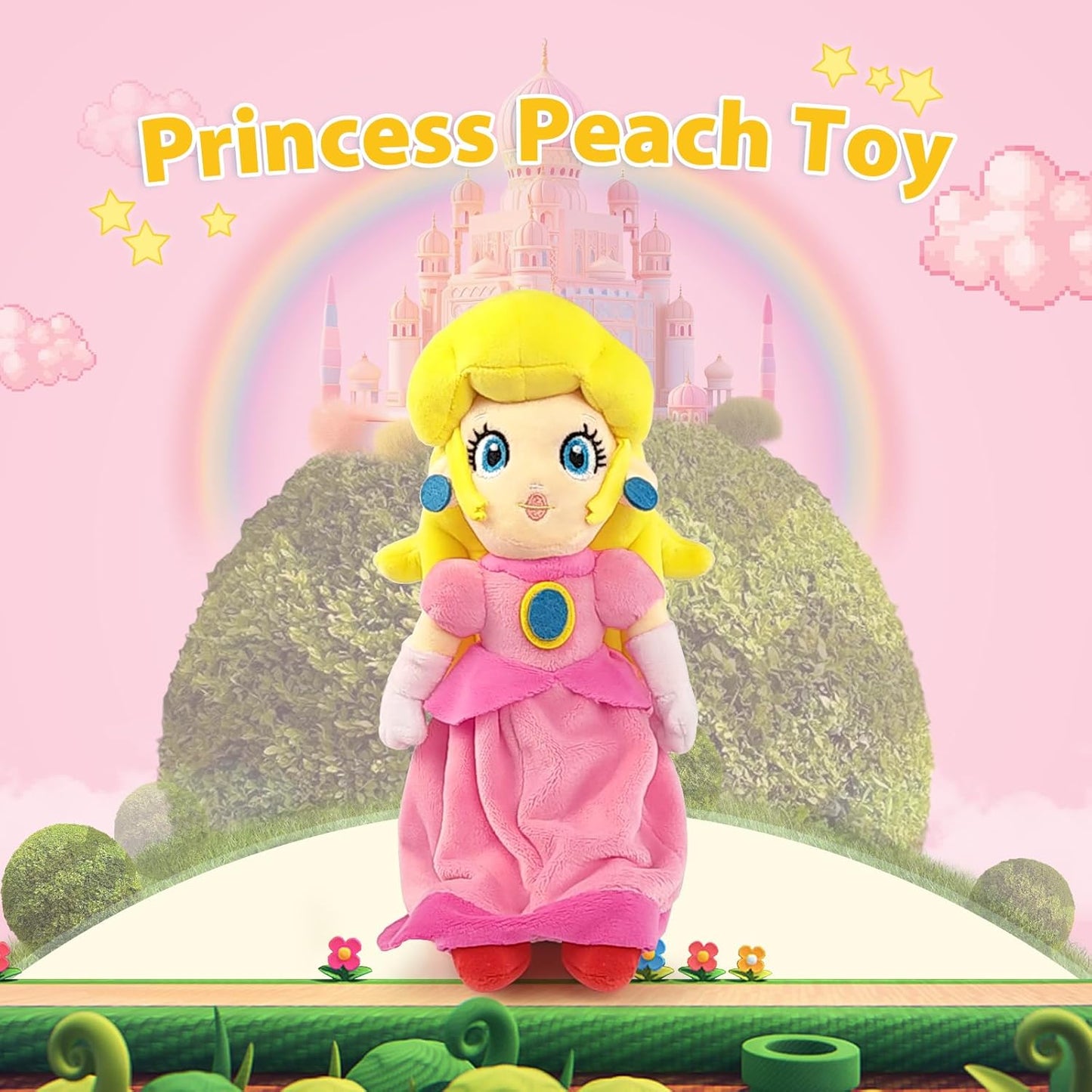 Princess Peach Plush Toy Princess Peach Doll Collection Mario Plush Stuffed Animals Toys 10 Inch (Pink Sweet Gift for Mario Fans