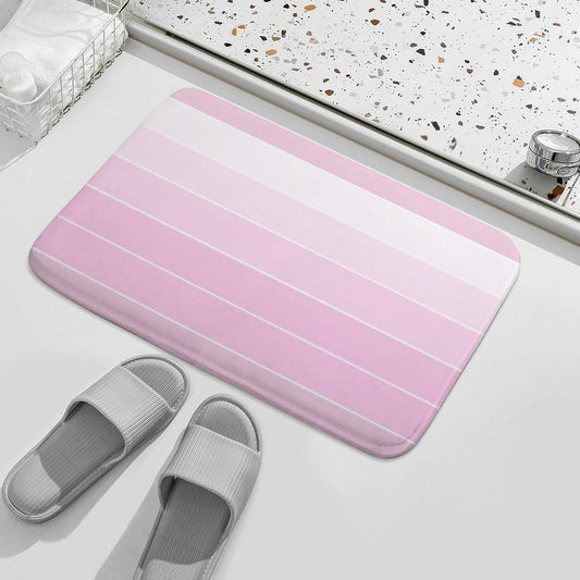 Chic Pink Stripe Pattern Bathroom Rugs, Non Slip & Absorbent Bath Mat Carpets for Bathroom, Entryway or Sink 20" x 32"