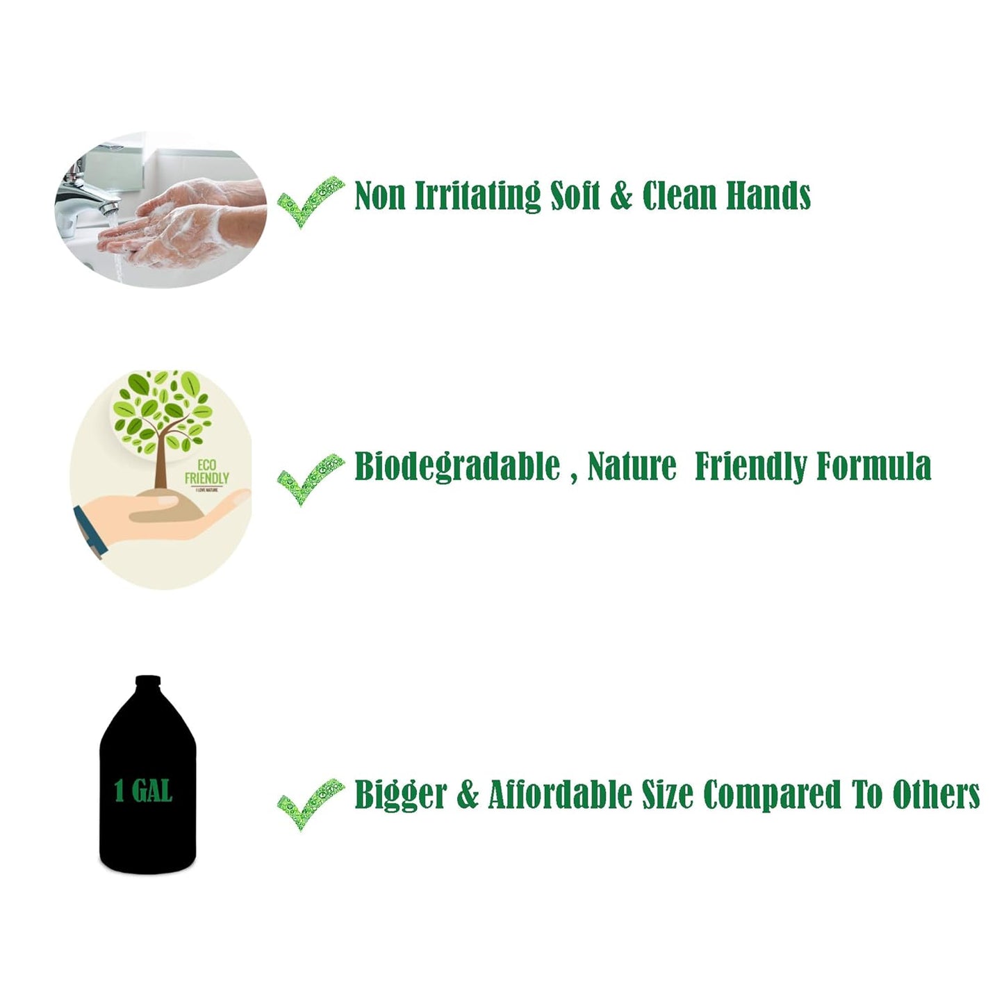 GreenFist Foaming Hand Soap Refills Peach Scent Jug Foam Refill Made in USA, 128 ounce (1 Gallon)