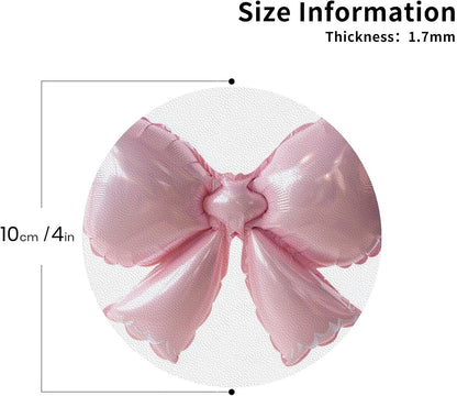 Light Pink Bow Balloon Drinks Coasters Set of 4 Leather Drink Coasters for Tabletop Protection Heat Resistant Bar Cup Mat Pad
