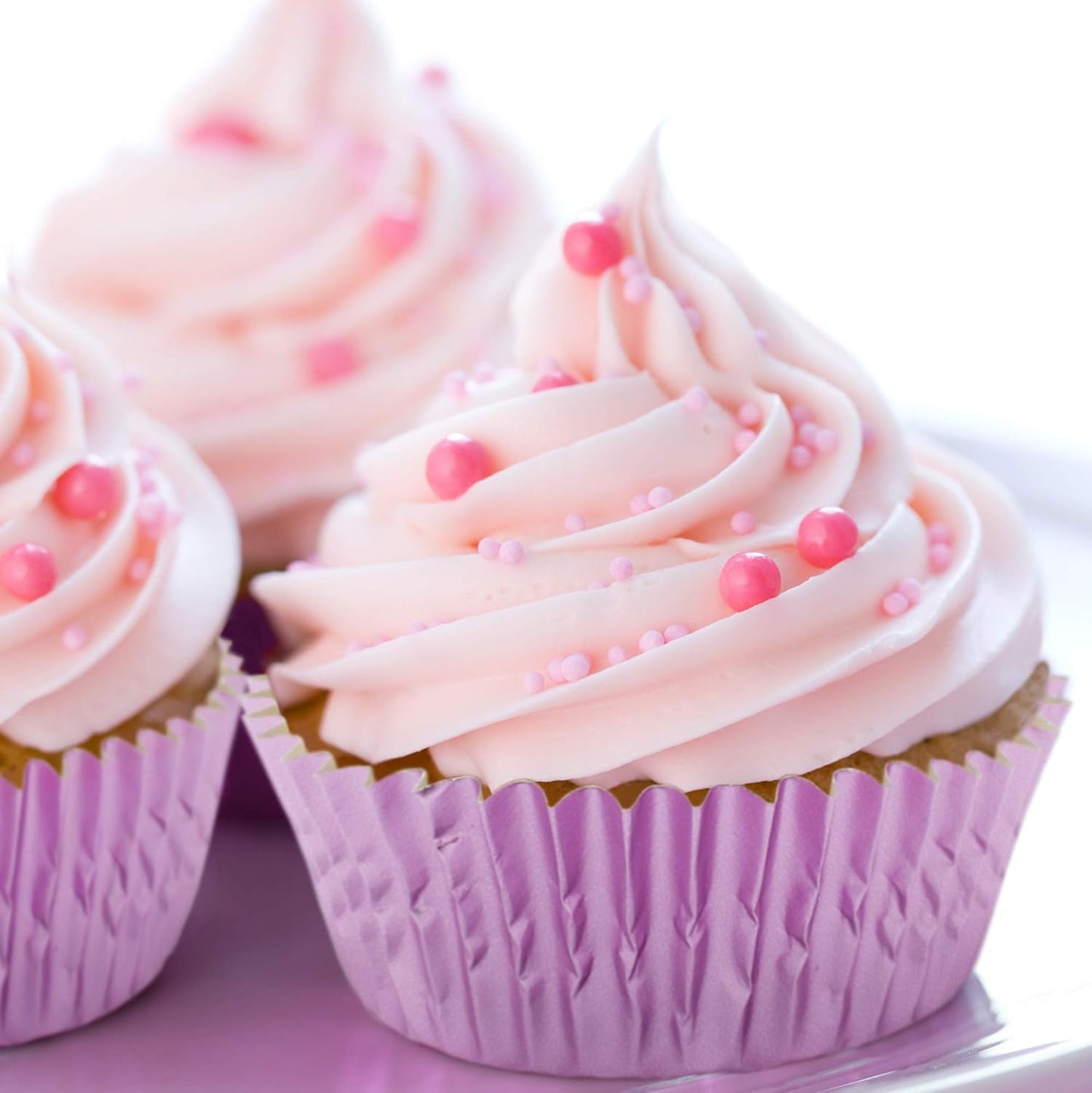Fox Run Light Pink Foil Muffin and Cupcake Liners, Set of 32 Standard Size Wrappers