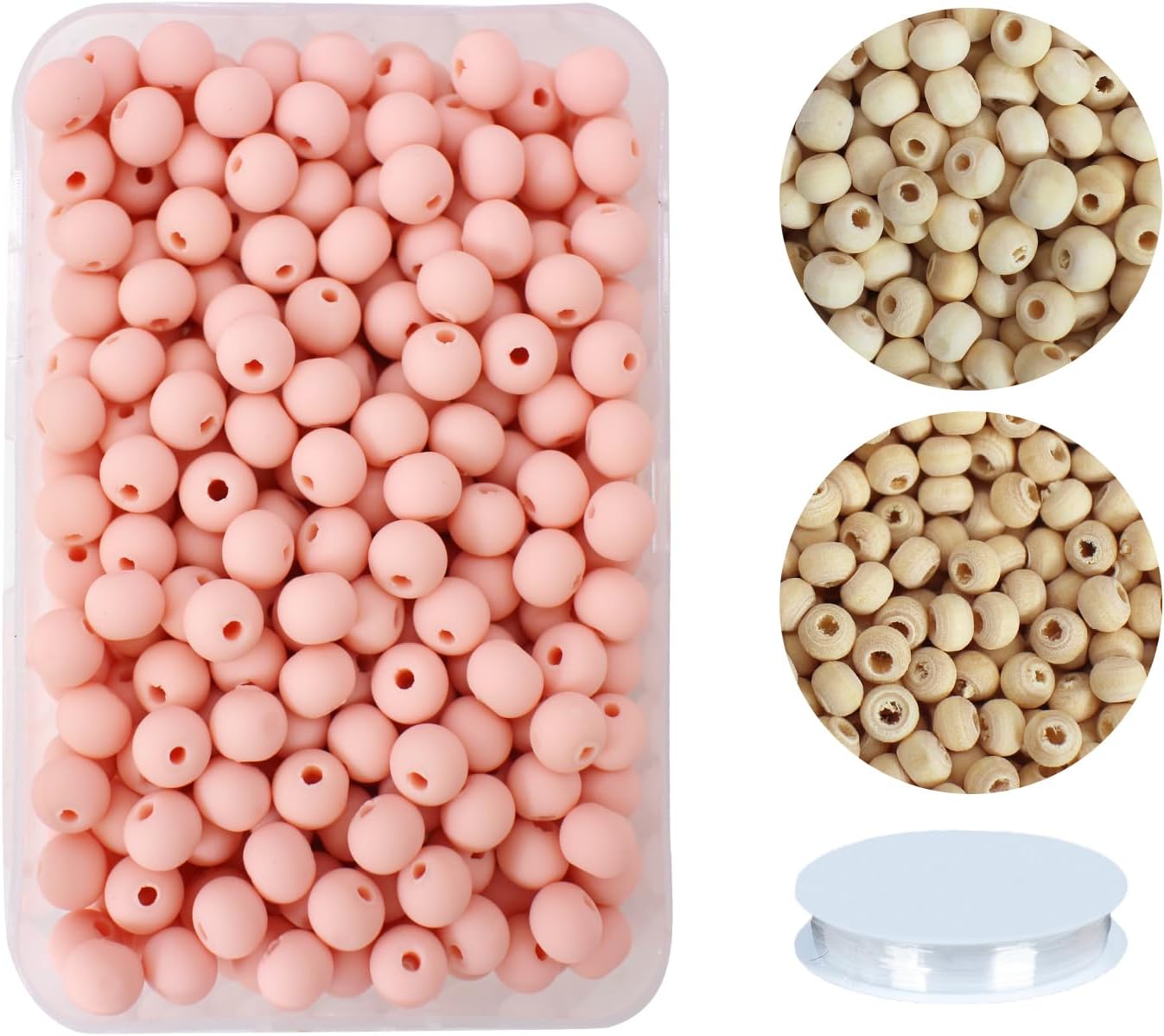 550pcs 6mm Peach Clay Round Smooth Space Polymer Heishi Beads Bulk for Jewelry Making Earring, Necklaces, Bracelet,Keychain, Lanyard-Adult Crafts Supplies