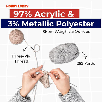 I Love This Yarn Medium for Crocheting & Knitting Soft Skein 252 Yards of 97% Acrylic & 3% Metallic Polyester DIY Handcrafting Accessories