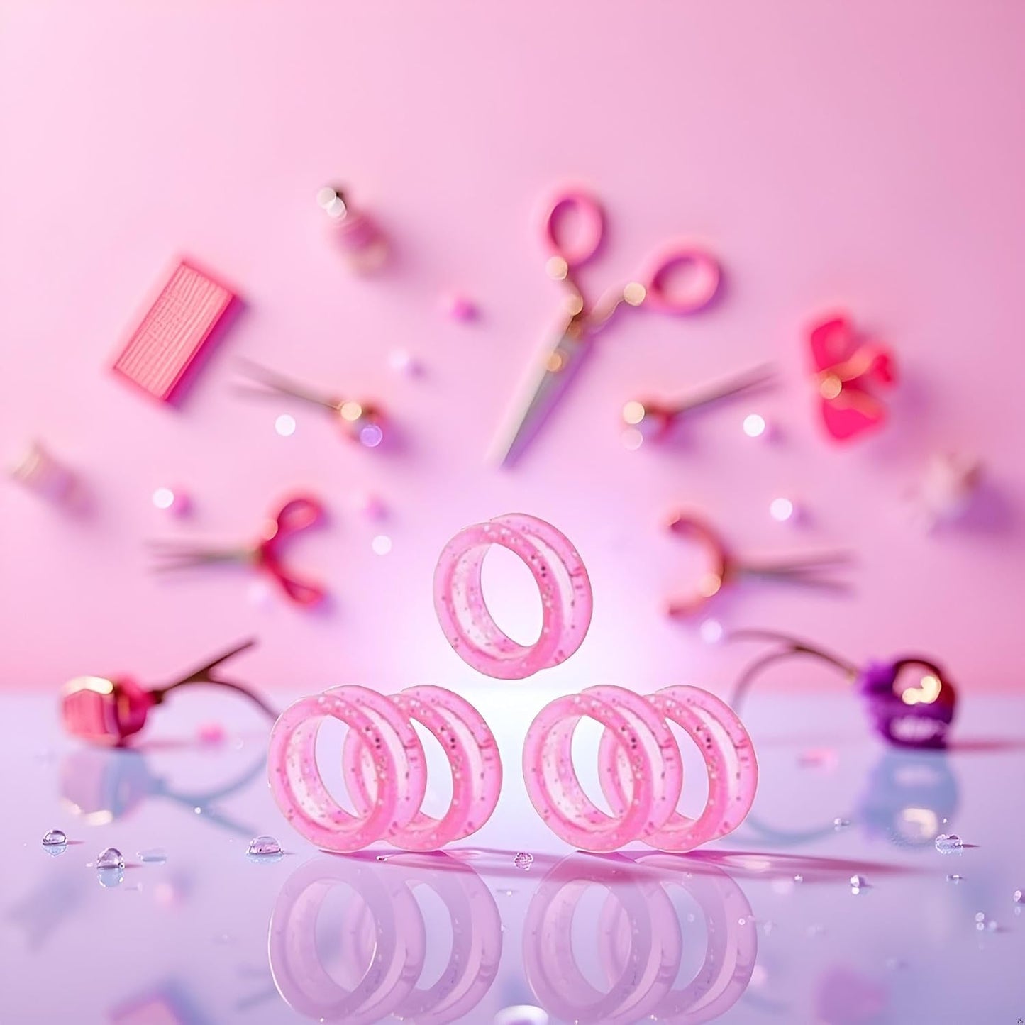 5Pcs Pink Silicone Scissors,Inserts Finger Protector Ring for Barber Hair Cutting Scissors,Finger Rings Grips Grooming Shear Thumb,Pet Shears Hair Cutting Tools,Hair Cutting Shears,Personal Care