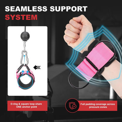 Wrist Straps for Cable Machines Wrist Cuffs for Men Woman Neoprene Padded Straps for Gym Strength Training Equipment
