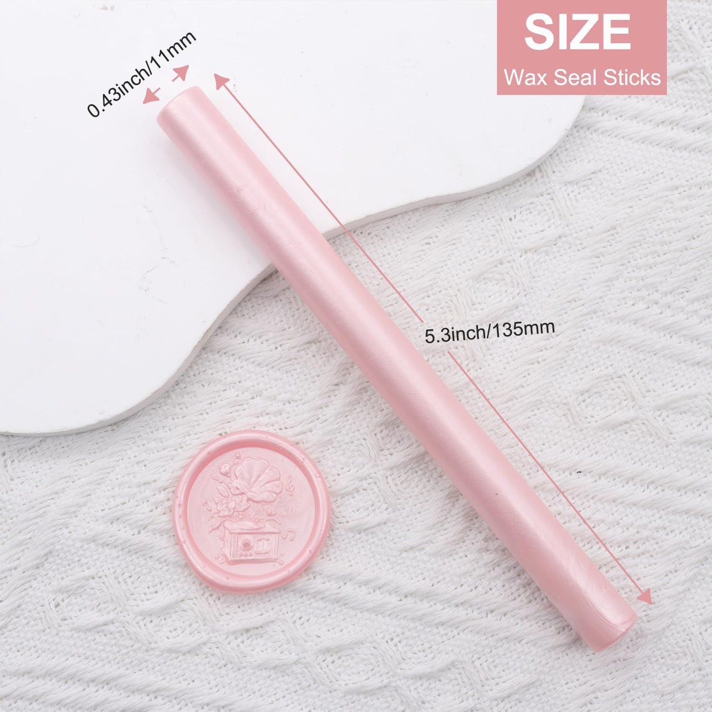 12pcs Wax Seal Sticks, HOSEALING 3 Colors Pink Sealing Wax Sticks Kit for Wax Seal Stamp, Pearl Pink Glue GUE Sticks Set for Wedding Invitations, Letter Sealing (Kit 15)