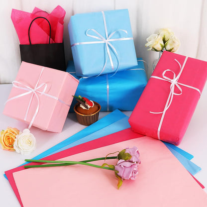 BEISHIDA 80 Sheets Pink and Blue Tissue Paper Bulk,Wrapping Tissue Paper for Gift Bags, 14 x 20 Inch Gift Wrap for Birthday Babyshower Wedding DIY Crafts Decor Holiday Flowers