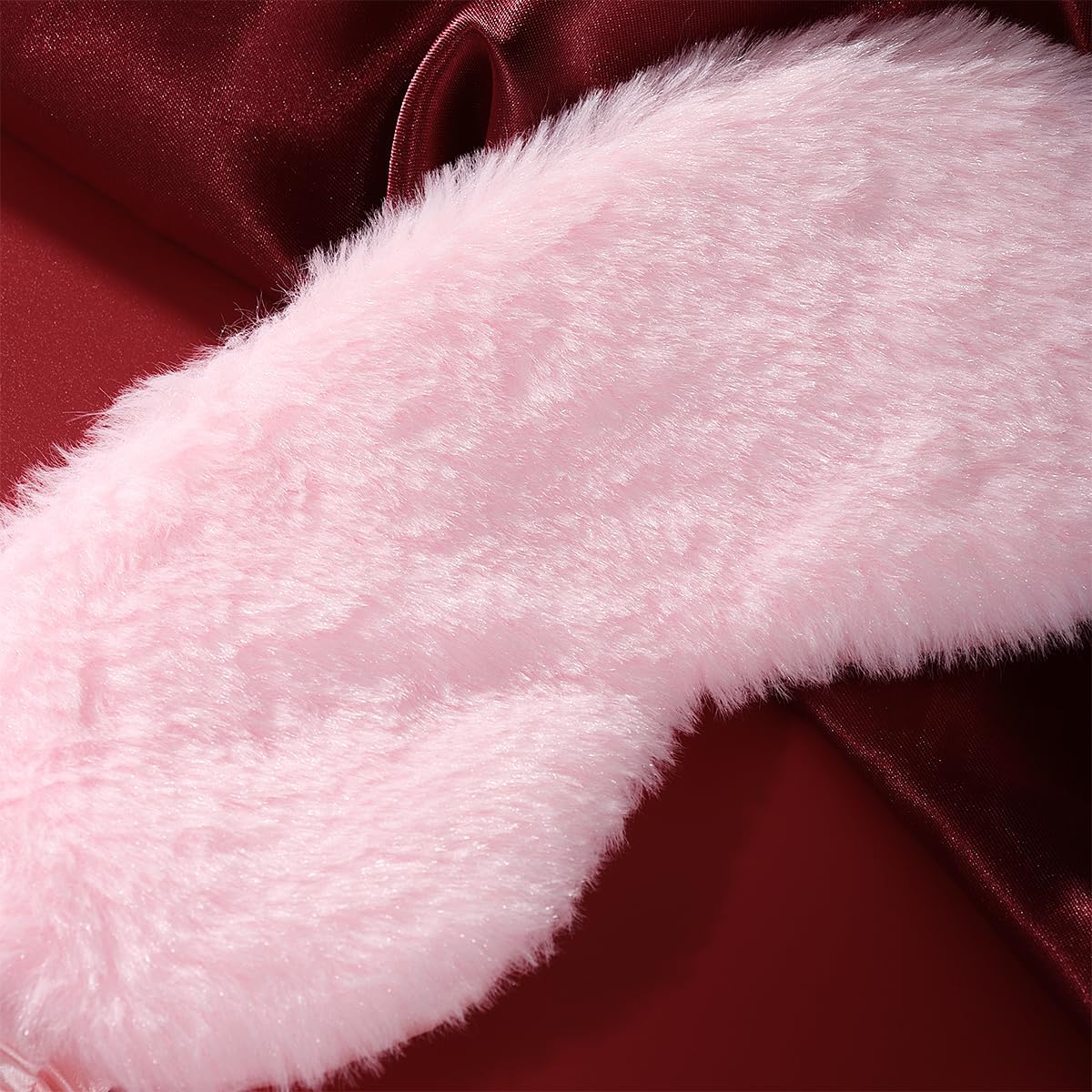 Plush Eye Mask Soft Sleeping Blindfold Furry Eye Cover Comfortable Satin Sleeping Mask Nap Night Eyeshade Cover for Women Men (Pink)