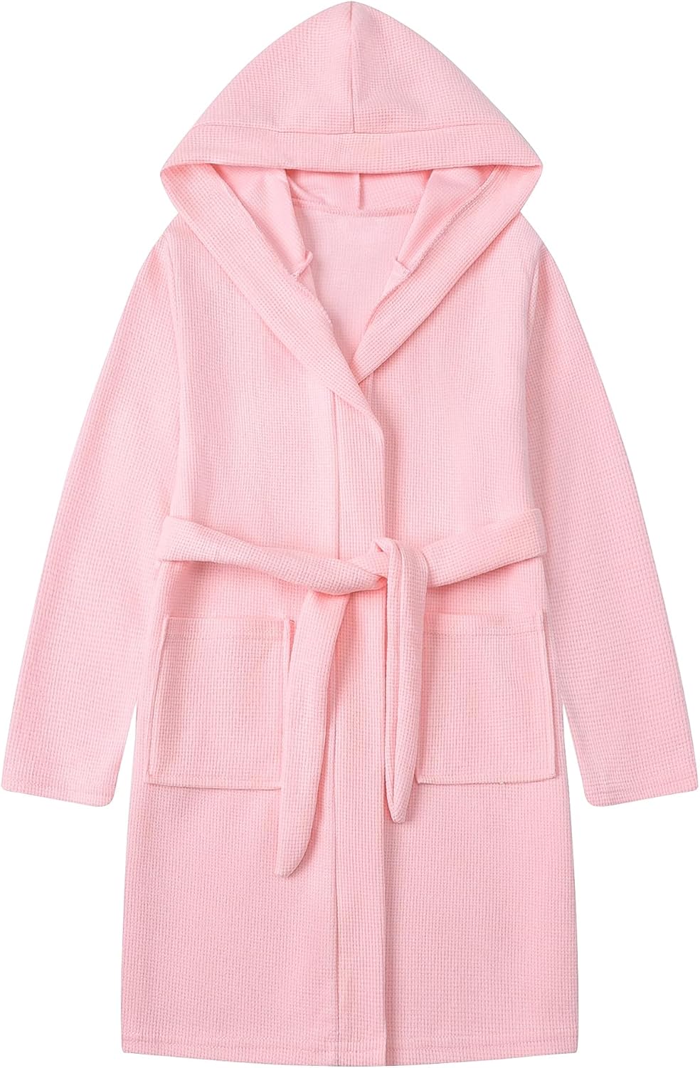 Umeyda Boys Girls Hooded Robe Kids Soft Waffle Cotton Robes Spa Bathrobe Pajamas Sleepwear, 3-12 Years
