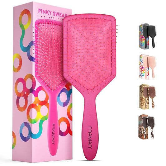 FRAMAR Paddle Hair Brush For Women – Wet Paddle Brush For Thick Hair, Wet Hair Brushes For Women, Pink Hair Brush Detangler – Reduces Breakage