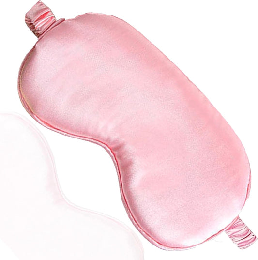 Silk Sleep Eye Mask,Blindfold with Elastic Strap,Soft Lightweight for Night Sleeping,Men, Women, Travel, and Naps,1 Pcs (Pink)