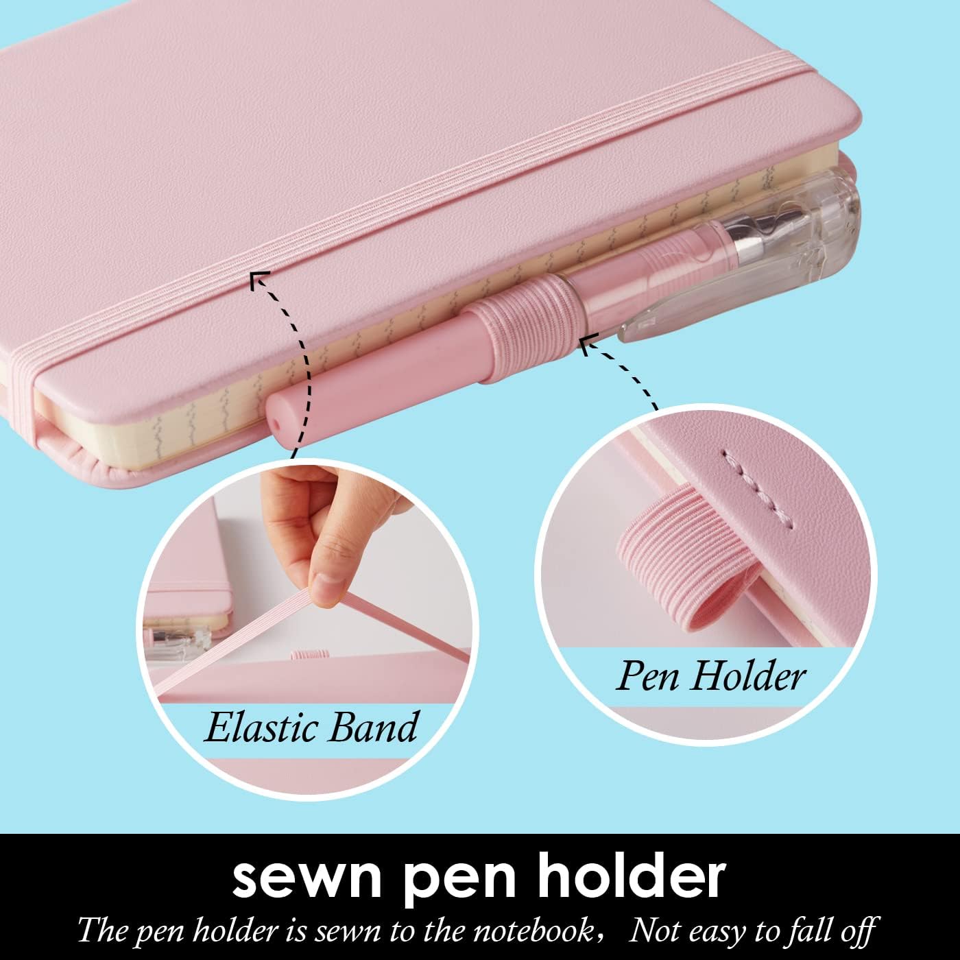 NIRMIRO Small Notebook Journal with Pen, 3 Pack Mini Pocket Size Pink Journals Notebooks Bulk for Women Work School Writing Note Taking