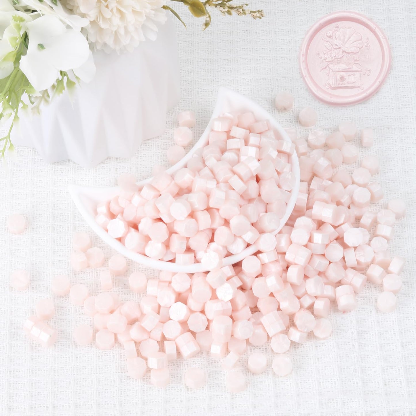 Light Pink Wax Seal Beads, HOSEALING Premium 360pcs Sealing Beads for Wax Seal Stamp, Pink Sealing Wax Pellets Refill Pack for Wax Seal Kit, Wedding Invitations, Envelope Letter Sealing