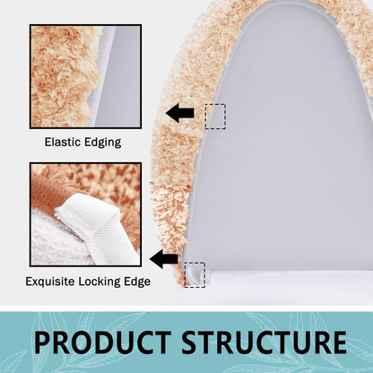 Arotive Soft Microfiber Bathroom Toilet Lid Cover, Machine Washable Seat Covers, 17.5 x 15, Stays in Place Rubber Backing, Fits Most Round, Elongated and Oblong Lids, Accessories Decor, Peach