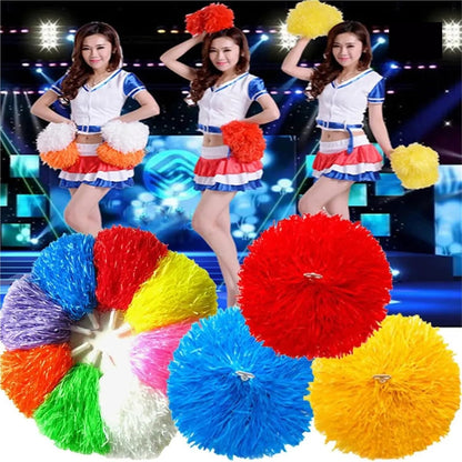 Shining Cheer Pom Poms 8pair Competition Flower Double Hole Handle Cheerleading Cheering Ball Club Sport Supplies Cheerleader Pompoms Dance Party Decorator