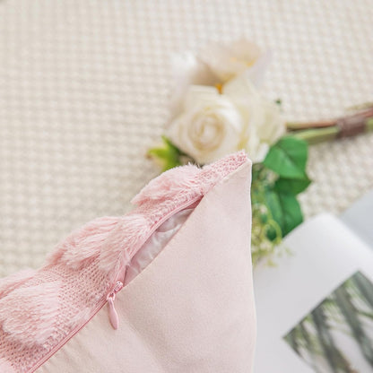 AQOTHES Set of 2 Heart Love Cute Pink Decorative Valentines Throw Pillow Covers 12x20, Soft Plush Faux Fur Pillow Covers for Couch Sofa Home Valentines Day Decoration