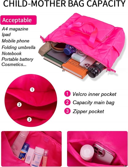 Hot Pink Gym Bag for Women, 18 Inch Lightweight Puffy Carry On Duffel Bag for Travel Sports Yoga, Water Resistant