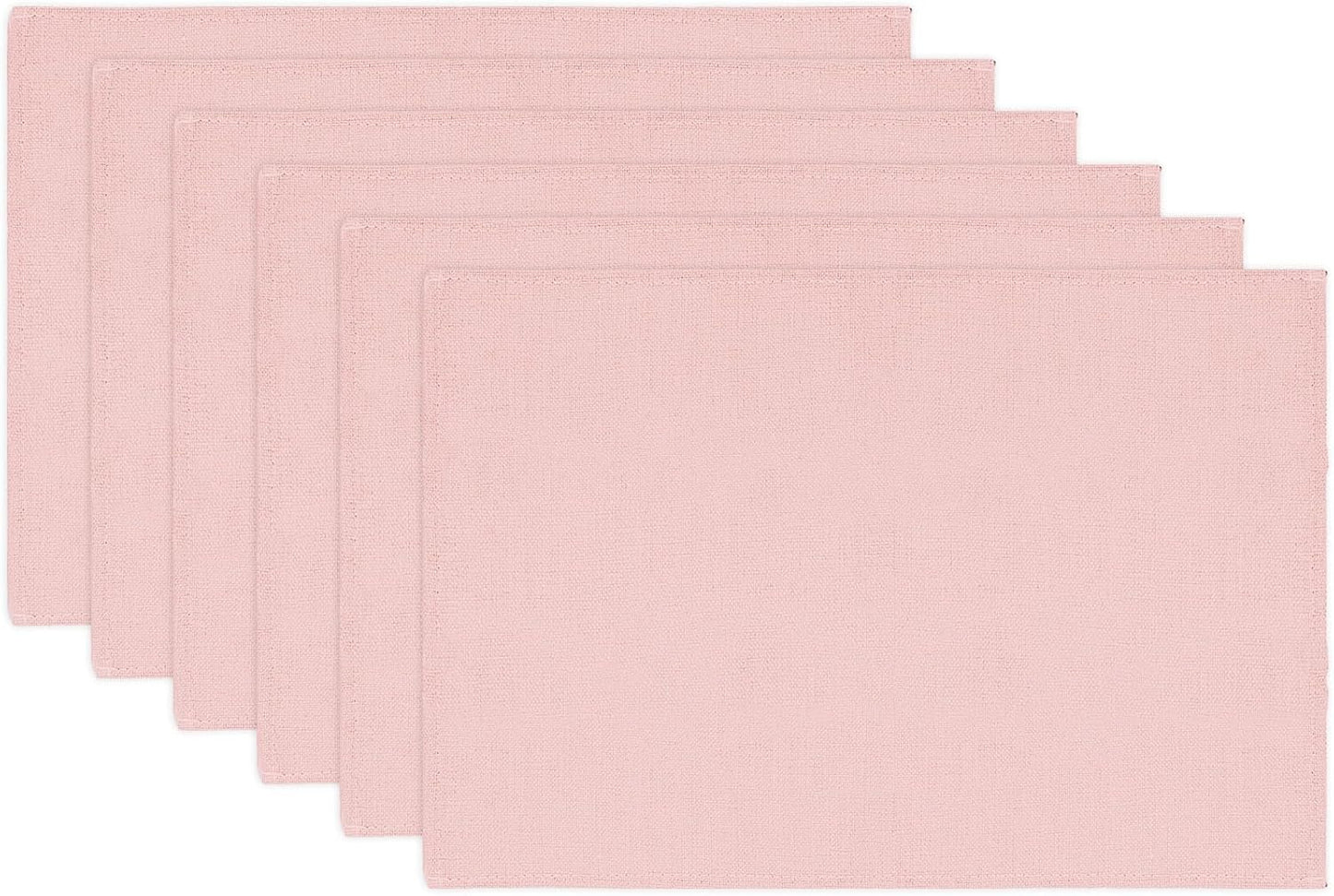 JarThenaAMCS 6Pcs Pink Placemats Heat Resistant Waterproof Linen Table Place Mats Decorative Dinner Mats for Home Kitchen Wedding Banquet Party Dining Table Decor