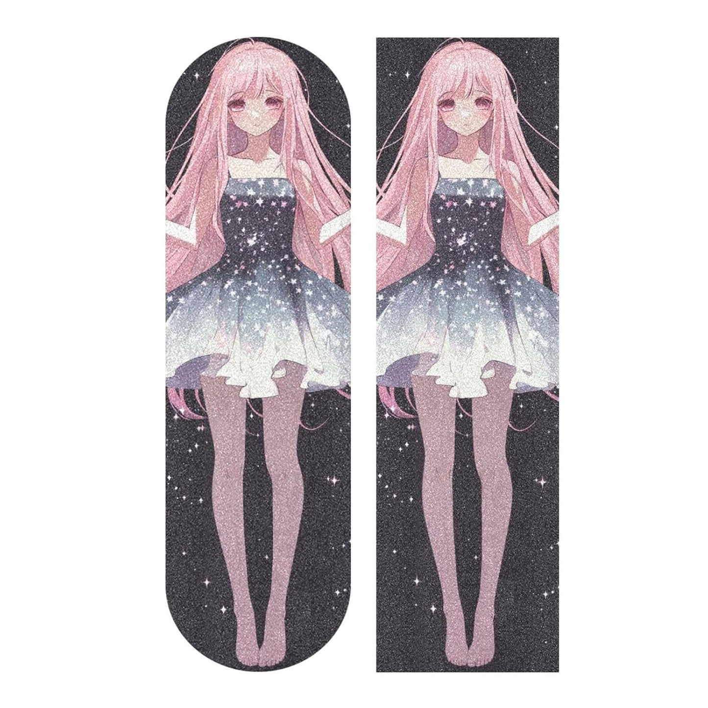 Cute Peach Cartoon Anime Girl Skateboard Griptape Waterproof Grip Tape for Scooters Deck 33×9 Inch repuesto para patineta