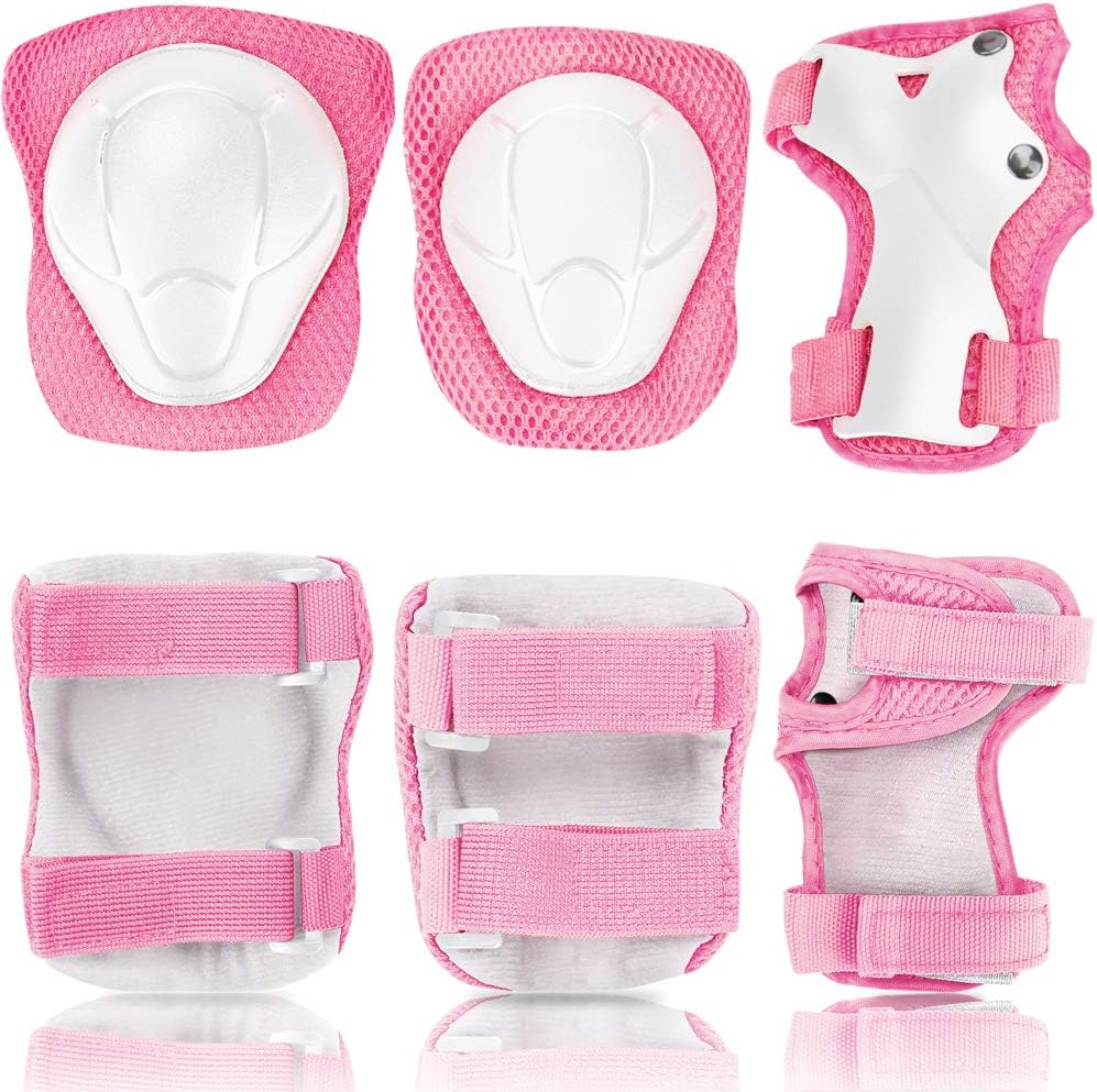 KAMUGO Kids Bike Helmet, Toddler Helmet for Ages 2-8 Boys Girls with Sports Protective Gear Set Knee Elbow Wrist Pads for Skateboard Cycling Scooter Rollerblading