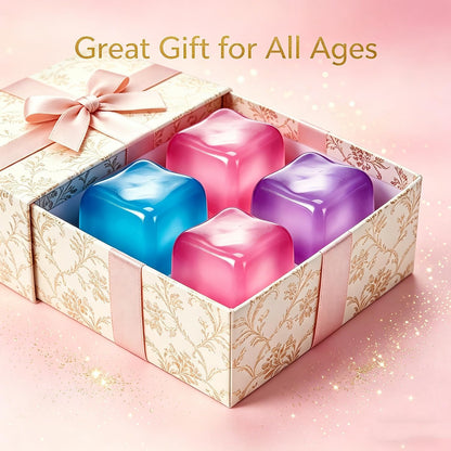 Premium Big Block Cube, Ice Cube Squishies Toys, Durable, Slow-Rebound fingertip Exquisite Spherical ice Cube with boxGift-Ready (Pink)