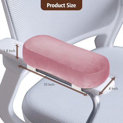 WdFour 2-Pack Non-Slip Armrest Pads for Office & Gaming Chairs - Ergonomic Forearm Support Pillow for Desk, Computer & Wheelchair, Pressure Relief Cushions (Pink)