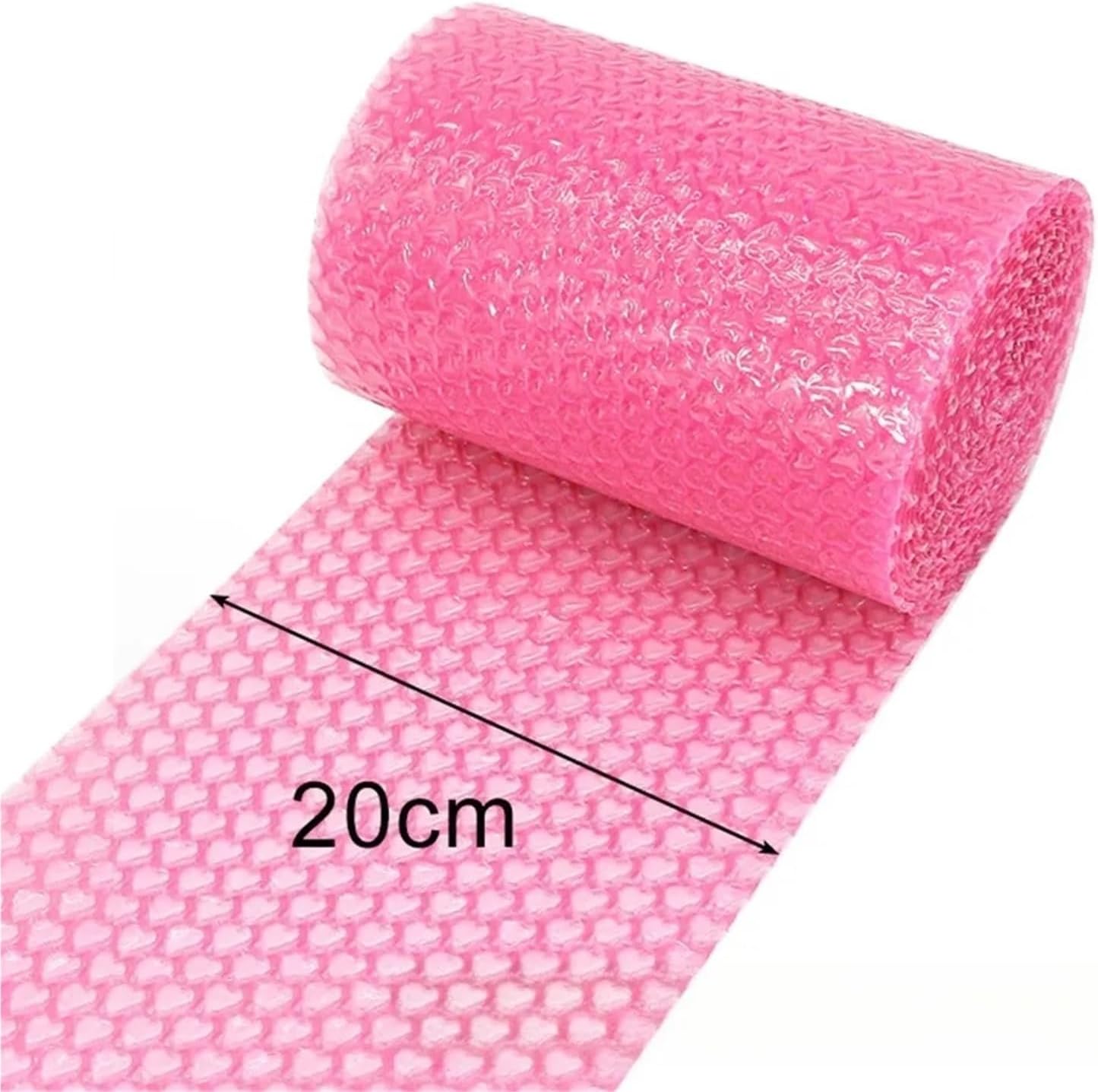 1/3rolls Pink Blue Lovely Heart Shape Bubble Wrap Shockproof Package For Gifts Box Fragile Glass Goods Pack Party Decor(Misty Pink,3rolls)
