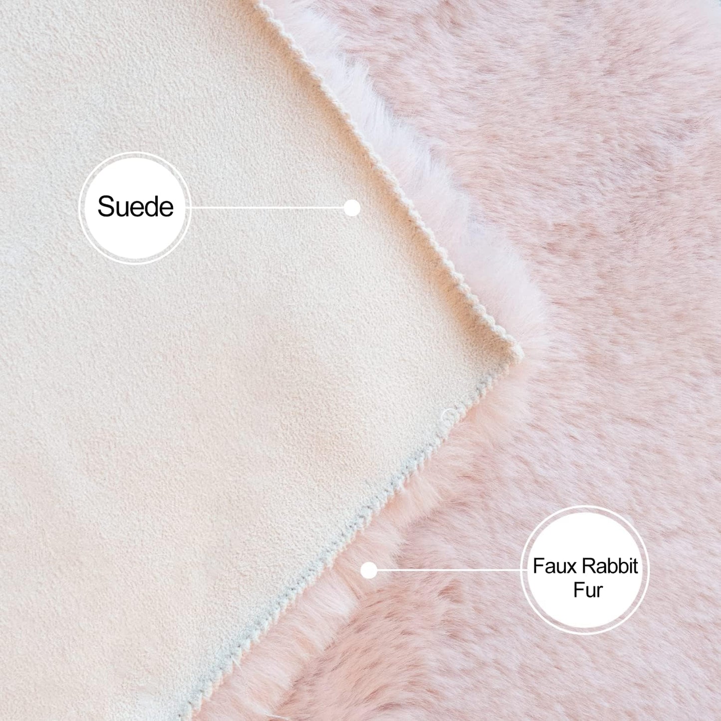 ORINOVA Pink Fuzzy Faux Washable Fluffy Fur Area Rugs for Living Room Cute Small Furry Rugs for Bedroom Kids Rug 2x3 Rug Girls Nursery Rug Rectange Rugs