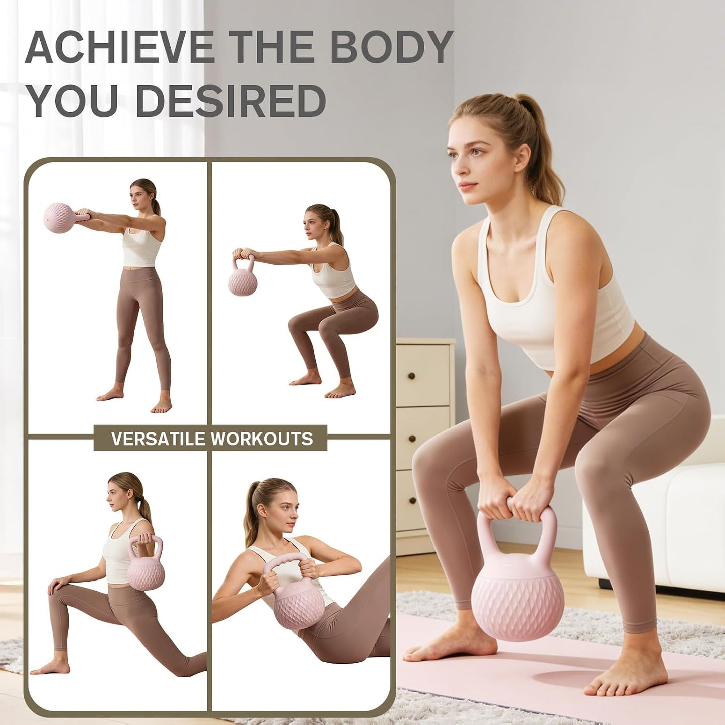 YIGUO Soft Kettlebell, Kettlebells Cushioned Impact-Resistant Base and Anti-Slip Grip, Strength Training Kettle Bell for Women and Men, Home Workout