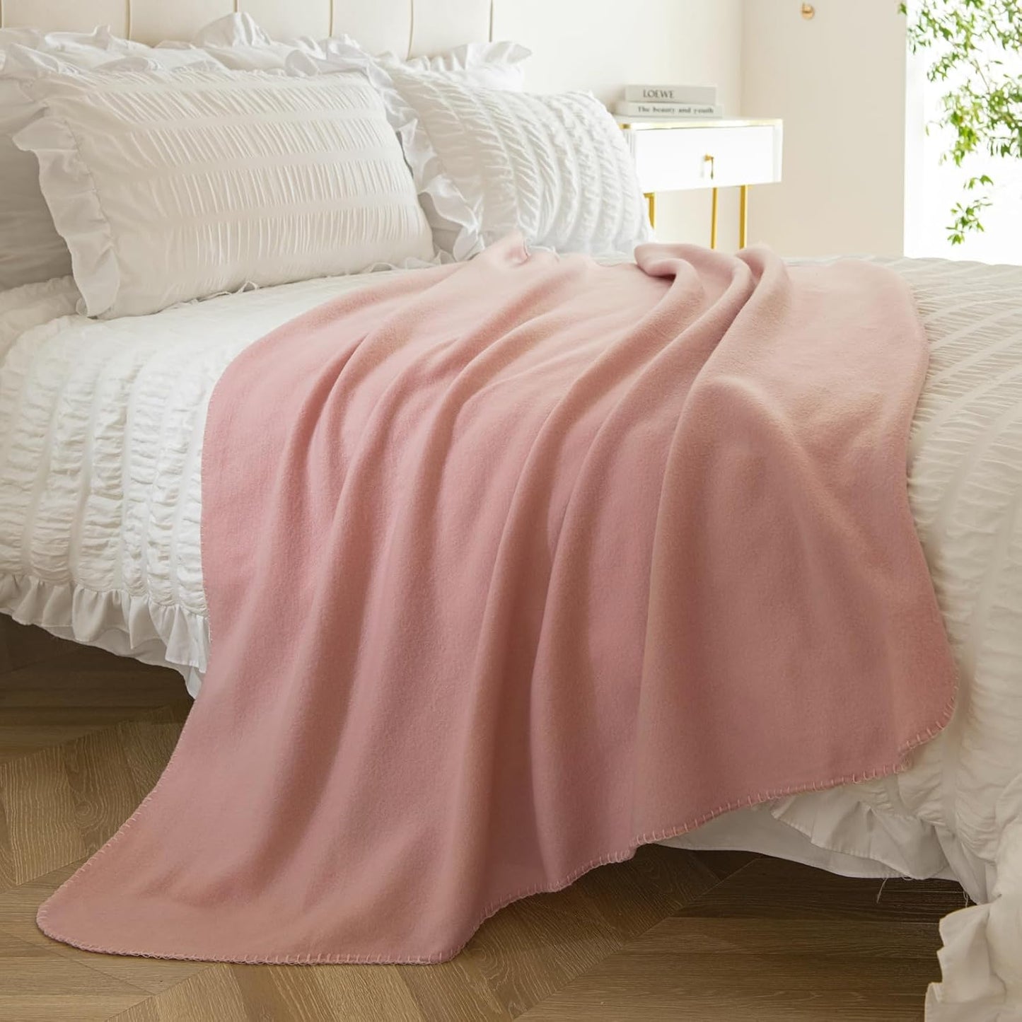 CAI TENG Fleece Throw Blanket Bulk 6 Pack Blankets Soft Lightweight for Kids Cozy Polar Fleece Blanket 50 x 60 Solid Pet-Friendly Bed Sofa Couch Fleece Fabric Travel Wedding Gift Outdoor Pink