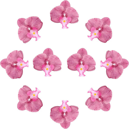 uxcell 10 Pcs Artificial Orchid Flower Heads, Fake Butterfly Orchid Heads Bulk Artificial Flowers for DIY Wedding Bouquets Centerpieces Party Home Decorations, Pink
