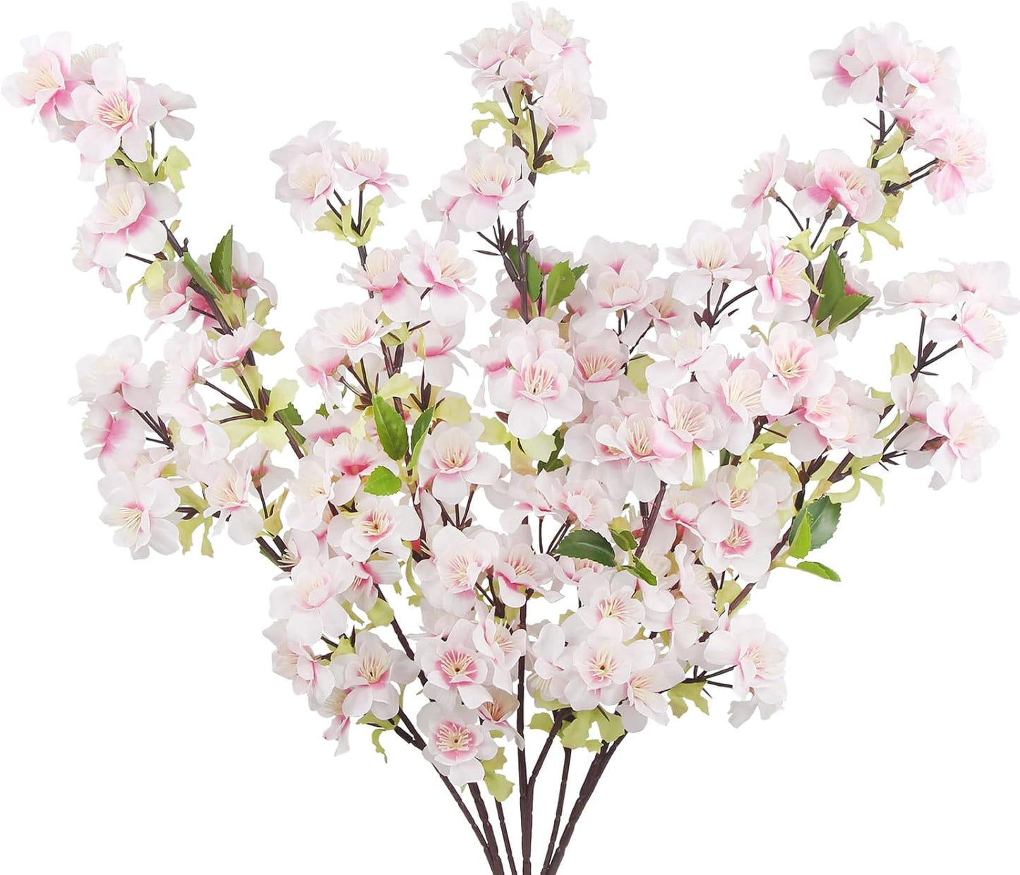 3 Pcs Cherry Blossom Branches for Vase Long Stems Artificial Flowers Spring Summer Decor Light Pink Faux Silk Cherry Blossom Branches for Home Wedding Party Table Centerpieces