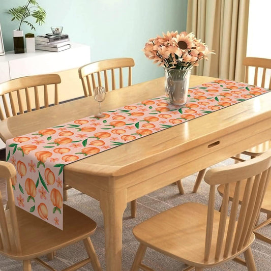 Linen Peach Table Runner Summer Sweet As A Peach Girl Birthday Party Decoration Home Dining Room Kitchen Table Decor (13" x 90")