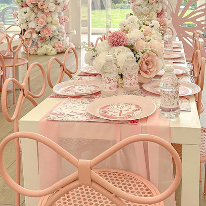 Chiffon Table Runner Light Peach Sheer Table Runner 5 Pieces Wedding Decorations for Wedding Holiday Table Decorations-27x120 inch