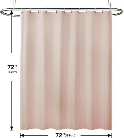 3 in 1 Shower Curtain Set, Pink Shower Curtain and Liner Set with 12 Double Sided Shower Curtain Hooks, Cloth Shower Curtains for Bathroom,Waterproof, 72" W*72" H